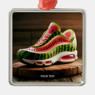Ornement Carré Argenté Chaussures de sport fantaisie pastèque mignonnes
