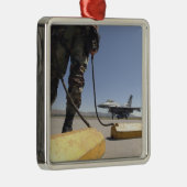 Ornement Carré Argenté Chef d'équipage de l'US Air Force (Droite)