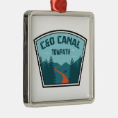 Ornement Carré Argenté Chemin d'accès du canal C&O (Droite)