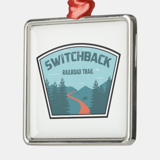 Ornement Carré Argenté Chemin de fer de commutation (Gauche)