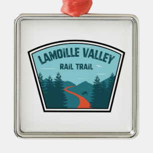 Ornement Carré Argenté Chemin de fer de la vallée de Lamoille Vermont