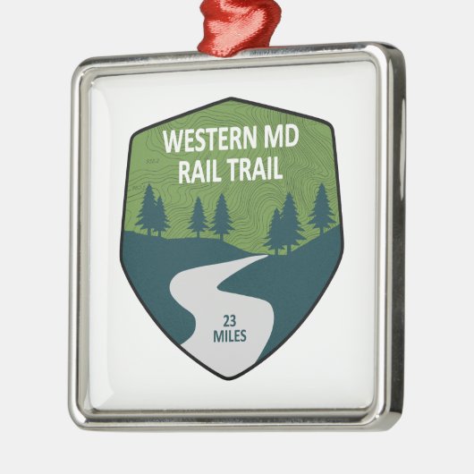 Ornement Carré Argenté Chemin de fer Western Maryland (Gauche)
