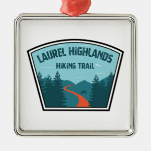 Ornement Carré Argenté Chemin de Randonnée Laurel Highlands