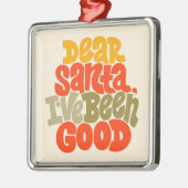 Ornement Carré Argenté Cher Père Noël, j'ai été bon design (Gauche)