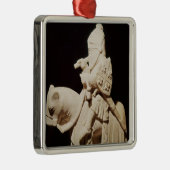 Ornement Carré Argenté Chevalier dans l'armure sur son cheval (Droite)