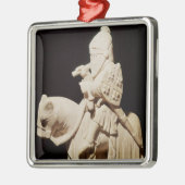 Ornement Carré Argenté Chevalier dans l'armure sur son cheval (Gauche)