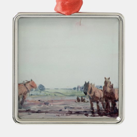 Ornement Carré Argenté Chevaux de charrue (Devant)