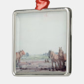 Ornement Carré Argenté Chevaux de charrue (Gauche)