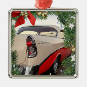 Ornement Carré Argenté Chevy Bel air classique