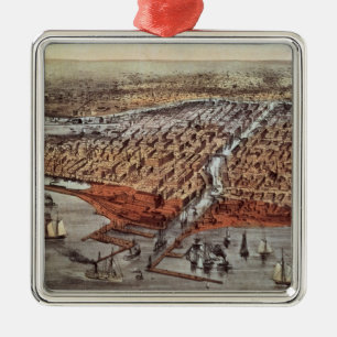Ornement Carré Argenté Chicago comme elle était, c.1880