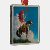 Ornement Carré Argenté Chieftess Femme Amérindienne Chef (Droite)