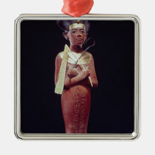 Ornement Carré Argenté Chiffre de Shabti du roi