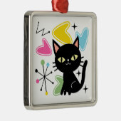 Ornement Carré Argenté Chiffre noir du milieu du siècle (Droite)