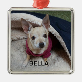 ORNEMENT CARRÉ ARGENTÉ CHIHUAHUA KEEPSAKE