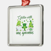 Ornement Carré Argenté Chillin Avec Mes Gnomes (Gauche)