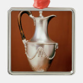 Ornement Carré Argenté Chocolat-pot, avec la conception de repousse et (Devant)