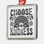 Ornement Carré Argenté Choose kindness be kind (Gauche)