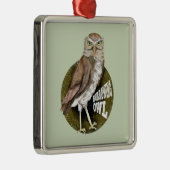 Ornement Carré Argenté Chouette brulante (Droite)