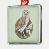 Ornement Carré Argenté Chouette brulante (Gauche)