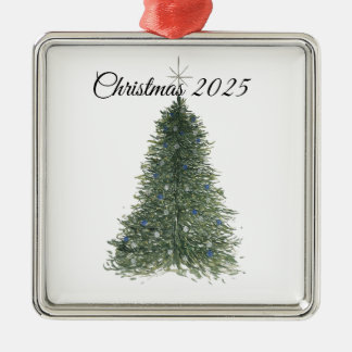 Ornement Carré Argenté Christmas Ornament