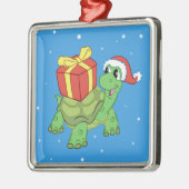 Ornement Carré Argenté Christmas turtle with the venin (Gauche)