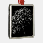 Ornement Carré Argenté Chrysanthème (Droite)