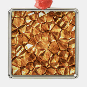 Ornement Carré Argenté Chunks of Gold Nuggets Background