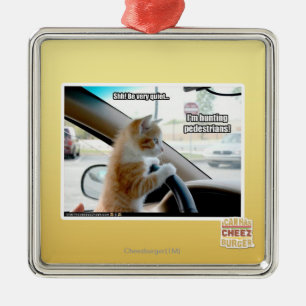 Ornement Carré Argenté Chut ! Soyez très tranquille