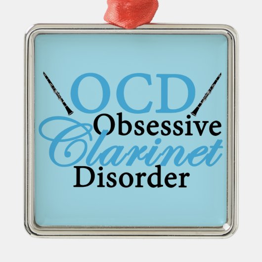 Ornement Carré Argenté Clarinette mignonne (Devant)