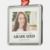 Ornement Carré Argenté CLASSE DE DIPLÔME photo KEEPSAKE (Gauche)