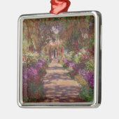 Ornement Carré Argenté Claude Monet | A Pathway à Monet's Garden (Gauche)