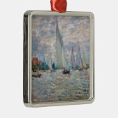 Ornement Carré Argenté Claude Monet - Bateaux Regatta à Argenteuil (Droite)