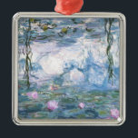 Ornement Carré Argenté Claude Monet Impressionniste L'Eau Lillies Peintur<br><div class="desc">Peinture de paysage impressionniste par Claude Monet - Chefs-d'oeuvre classiques - Claude Monet Impressionniste série - Claude Monet Impressionniste Lillies d'eau peinture</div>