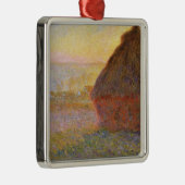 Ornement Carré Argenté Claude Monet Impressionniste Peinture Graystaks I (Droite)