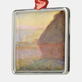 Ornement Carré Argenté Claude Monet Impressionniste Peinture Graystaks I (Gauche)