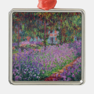 Ornement Carré Argenté Claude Monet Le jardin de l'artiste à Giverny
