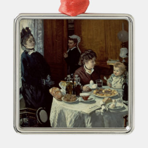 Ornement Carré Argenté Claude Monet   le petit déjeuner