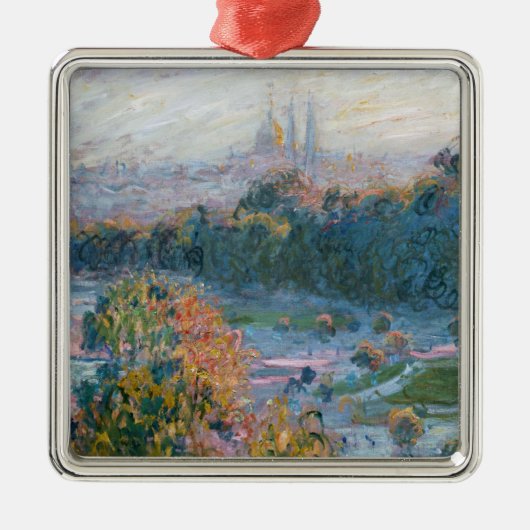 Ornement Carré Argenté Claude Monet - Vue des Tuileries, étude (Devant)