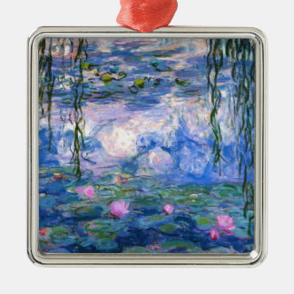 Ornement Carré Argenté Claude Monet Water Lillies 1919