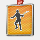 Ornement Carré Argenté Clôture jaune-orange (Gauche)