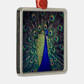 Ornement Carré Argenté Cobalt Blue Peacock (Droite)