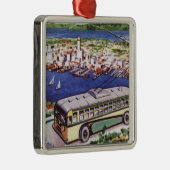 Ornement Carré Argenté Coeur du terrain de jeu à feuillage persistant (Droite)