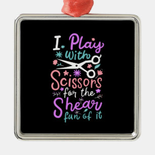 Ornement Carré Argenté Coiffeur coiffeur cadeau coiffeur