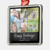 Ornement Carré Argenté Collage photo Noël 9 (Gauche)