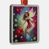 Ornement Carré Argenté Collection de fées de Noël - Cheveux de gingembre  (Droite)