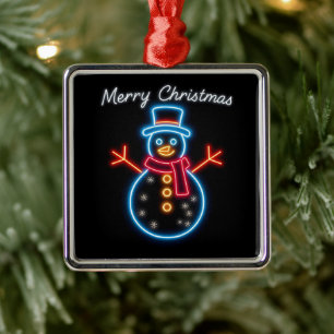 Ornement Carré Argenté Collection tendance Noël Neon Holiday