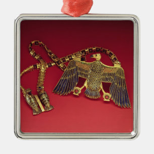 Ornement Carré Argenté Collier avec le pendentif de vautour