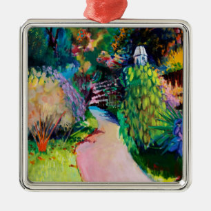 Ornement Carré Argenté Colombier exotique