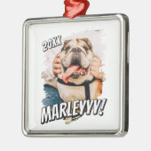 Ornement Carré Argenté Comic moderne simple Grunge personnalisé photo pou (Gauche)