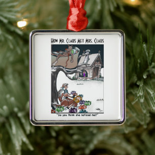 Ornement Carré Argenté Comment M. & Mme Claus Met Ceramic Carré Ornament